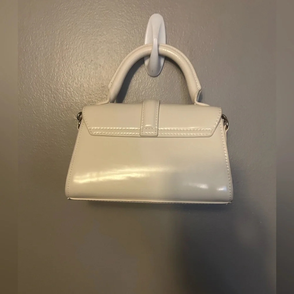 H&M purse - Glossy Cream Mini Bag - Goldtone Hardware Convertible Strap - Picture 4 of 10